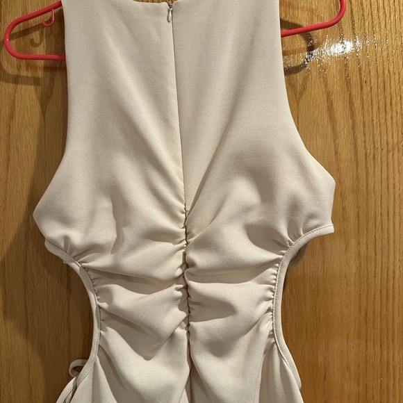 Zara Women Cut Out Slim Midi Creme Dress - Picture 6 of 6